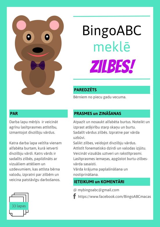 BingoABC meklē zilbes!